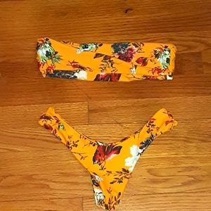 Yellow flowered bikini